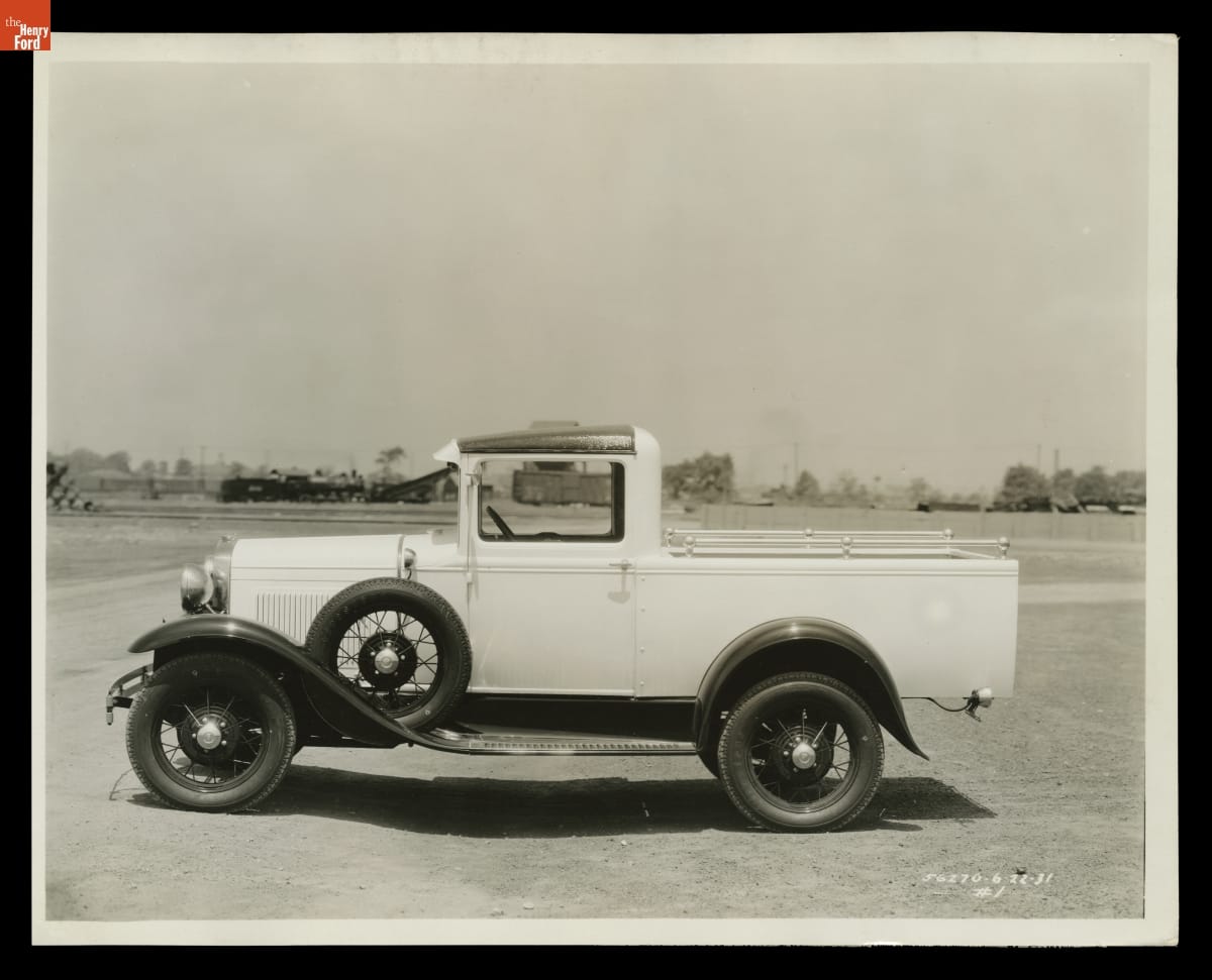 Deluxe Pickup — Ford Deluxe Pickup with Firestone tires, June 22, 1931 — THF141833; From the Collections of The Henry Ford, gift of Ford Motor Company