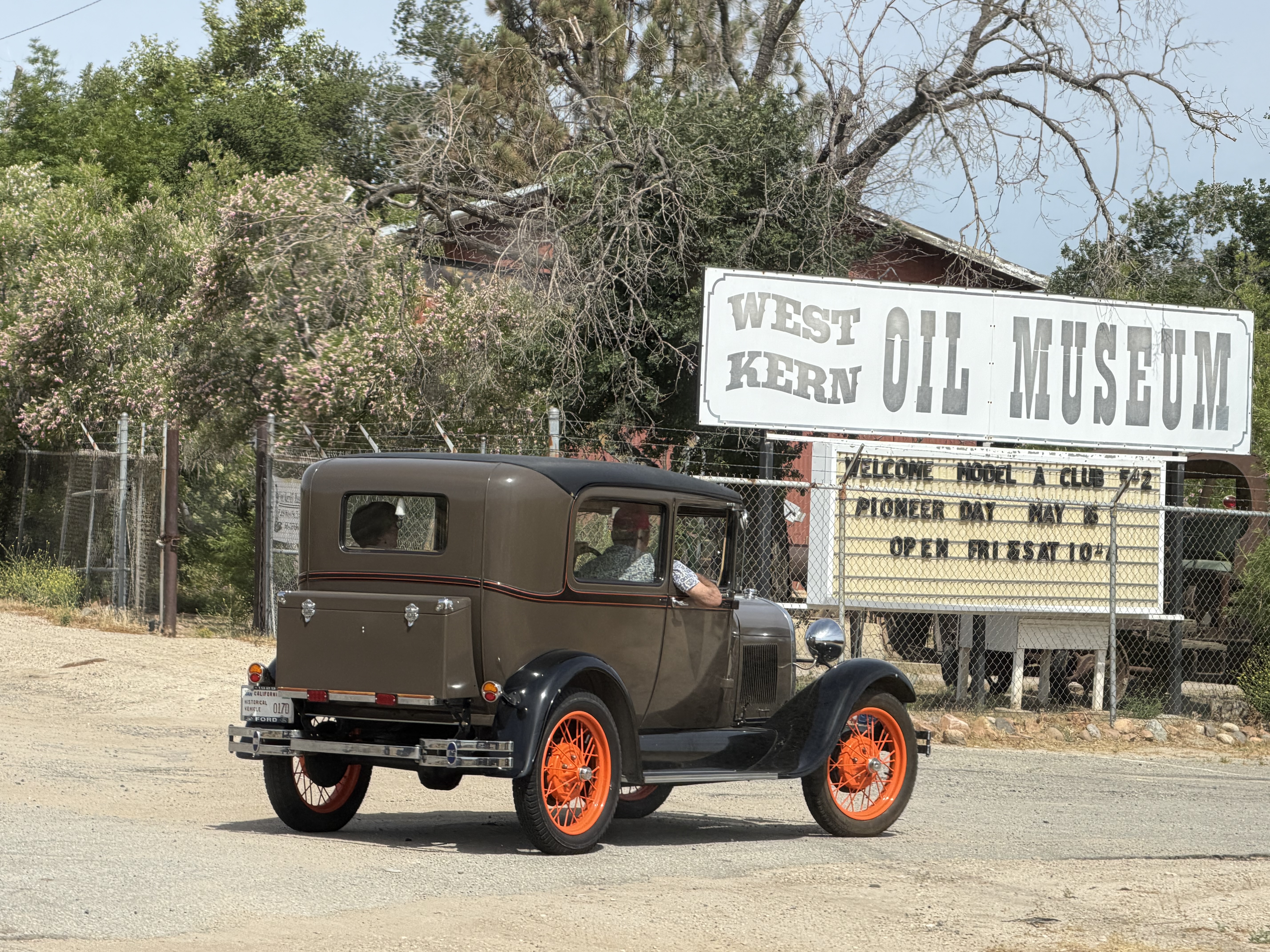 Model A Ford outside the West Kern Oil Museum