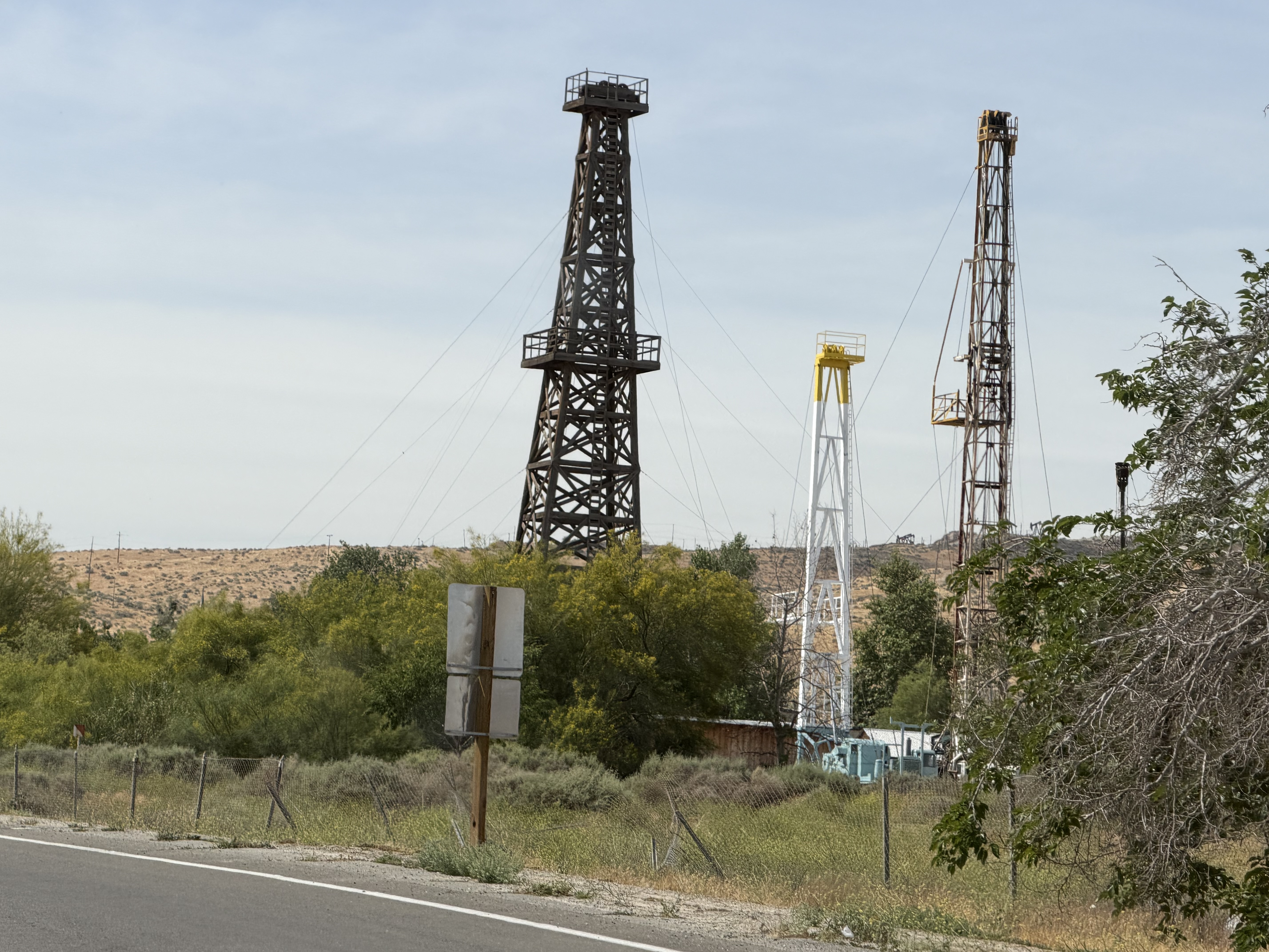 Historic oil derricks seen during the tour